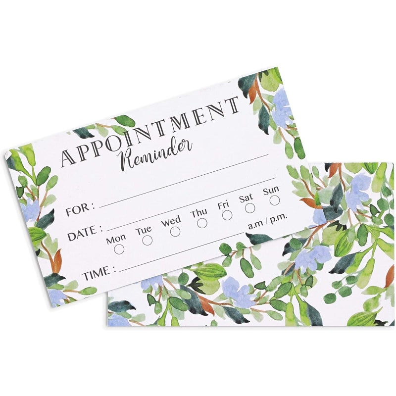 Paper Junkie Appointment Reminder Cards - 200 Pack, 3.5 x 2 In, Green Foliage, Double-Sided - Salon & Barber, Dental & Therapy Client Appointment Cards - Image 4